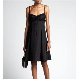 Brock Collection lace trimmed stretch cotton dress in black size 12